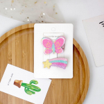 2tk Korea Kawaii Glitter juuksen&otilde;elad t&uuml;drukutele Multifilm &Uuml;kssarvik Vikerkaar lillelised s&auml;delevad juukseklambrid Laste peakatted Juuste aksessuaarid