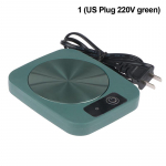 Reguleeritava temperatuuriga elektriline puuteplaadiga piim tee vesi kohvikruusi tassisoojendaja 1(US220V green)