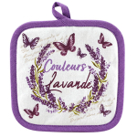 Les Tr&eacute;sors De Lily [A2423] - Puuvillane potihoidja 'Couleurs Lavande' lilla valge - 20x20 cm lilla