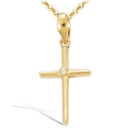 Les Tr&eacute;sors De Lily [R4184] - kullatud ripats  Cross  valge kuld - 15x10 mm valge