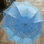 Moodne p&auml;ikesepitsist vihmavari varikatus tikandiga pruut valge pulmad Ombrelle Dentelle Parapluie Mariage sinine