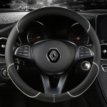 PU nahast auto roolikate Renault Scenic Clio Laguna 2 3 4 5 Kangoo Fluence Megane Trafic Talisman Twingo jaoks O shape white