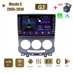 2 dini Android-autoraadio multimeediumivideopleier Mazda 5-le 2005-2010 koos nupunupuga Carplay WiFi BT 2+32GB 1+16GB
