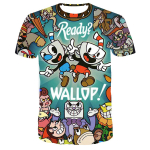 3D Cuphead Mugman Kids T-s&auml;rk Prindiga T&uuml;drukud Naljakad riided Poisid Lapsed Topid Lasteriided Beebi T-s&auml;rgid Meeste Naiste R&otilde;ivad T-s&auml;rk 140