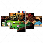 Modulaarsed HD-prindid &Otilde;llepilt Kodu Piljard Dekoratsioon Maalimine L&otilde;uend Multikas plakatite raamistik Seinakunst elutuppa 5 komplekt 20x35cm*2 20x45cm*2 20x55cm*1