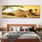 Egiptuse p&uuml;ramiid ja sfinks Modulaarne l&otilde;uend Maastikumaal plakatid ja tr&uuml;kised Seinakunstipildid Elutuba Kodukaunistus Ilma raamita 20cm&times;40cm NoFrame