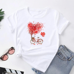 (Aasia suurus) Naiste akvarell, kohvi stiil, armas, magusa tr&uuml;kiga T-s&auml;rk, moodne T-s&auml;rk, naiste riietus, l&uuml;hikeste varrukatega graafilised T-s&auml;rgid S