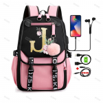 26 ingliskeelset t&auml;hte L&otilde;uend Must-roosa koolikott Cosplay Laste seljakott Laste reisikott Tagasi kooli Raamatukoti seljakott