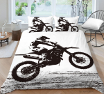 Luksuslik pere 3D-printimine mootorrattale prinditud voodipesukomplekt tekikate ja padjap&uuml;&uuml;r, &uuml;heinimesevoodi t&auml;issuuruses magamistoa voodipesu kaunistus DE 100x135cm