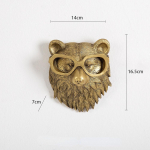 Antiikne pronksvaigust looma ripats Hirvepea seina hoiustamiskonks Taust seinaripp Dekoratsioon Elutoa dekoratiivsed kujukesed Bear