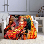 LOUSIDREAM Demon Slayer tekid vooditele Kodus Reisimine T&auml;iskasvanute Flanelltekk diivanvoodi jaoks Elutoa Diivan Laps Hoia soojas 75x90cm