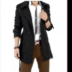 Meeste moe pikk mantel fliis villane jakk Slim Fit peacoat mantel M khaki