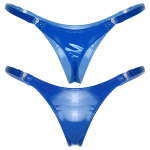 Seksikad stringid lakknahast naiste madala k&otilde;rgusega p&uuml;ksid Naiste l&auml;ikivad bikiinid alusp&uuml;ksid L kuninglik sinine v&auml;rv