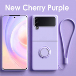 Luksuslik kaelapaela randmepaela kronsteini &uuml;mbris Samsung Galaxy Z Flip 3 4 flip Zflip 4 3 Flip4 s&otilde;rmusehoidja magnetiline puhasv&auml;rviline kate Z flip 4 roheline