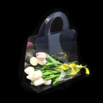 L&auml;bipaistev lillekimbu kott V&auml;rskete lilledega pakkiv k&auml;ekott Peo kinkekonteiner Pakkimiskott Pulmaroosi kinkekarp A puhas