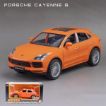 1/24 Scale Cayenne S Diecast automudeli m&auml;nguasi, tagasit&otilde;mmatav m&auml;nguasi koos heli ja valgusega lastele V&auml;ikelapse poistele T&uuml;drukutele Kingikogu 1/24-20.5x9x7cm oranž