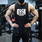 Muscleguys Summer Fitness Sport hingav Tank Top meeste Treening Lahtine puuvillane varrukateta T-s&auml;rk M must