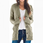 Talvine kardigan pikk sviiter naiste pikkade varrukatega juhtmega džemprid kootud kampsun ees riided lahtised jope topid kampsun pull Femme 22840 XXL heleroheline v&auml;rv