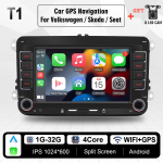 Uus 2 Din autoraadio Android multimeediumipleier Carplay Auto jaoks VW Volkswagen Golf Polo Tiguan Passat b7 b6 SEAT Leon Skoda Octavia 2+32GB 1+32GB