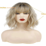 S&uuml;nteetiline parukas l&uuml;hike plaatinablond ombre laineline parukas, tumedad juured ja tukk naistele &otilde;lgade pikkusega igap&auml;evaseks kasutamiseks k&otilde;rge temperatuuriga kiust parukad kuldpruun v&auml;rv