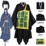 Anime Jujutsu Kaisen Cosplay Geto Suguru Must Kimono Topid P&uuml;ksid Parukas P&otilde;ll Halloweeni karnevali j&otilde;ulupeo kost&uuml;&uuml;mid L-(Costume+Wig)