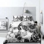 3D kolju voodipesukomplekt Halloweeni tekikate padjap&uuml;&uuml;r 2/3 osa P&uuml;hadekingitus DE135 * 200 t&auml;ism&otilde;&otilde;dus Poiste tuba Pehme kodutekstiil Baby 100x135cm