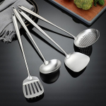 17-tolline vokilabidas ja -kulp, lusikas, l&otilde;hikuga spaatel &ndash; 304 roostevabast terasest k&ouml;&ouml;giriistade komplekt, 4 tk. 17inchs