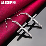 925 Sterling Silver Cross AAA tsirkoonist k&otilde;rvar&otilde;nga ehe