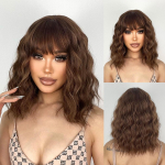 Miss Wig Short Bob Wavy s&uuml;nteetiline parukas naistele tukkidega Blond Ombre Medium Wig Kuumakindlast kiust juuksepeo Cosplay 35cm