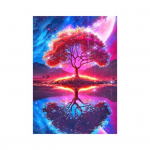 Maalimine 5D Tree Moon maastik t&auml;ispuur, l&auml;ikiv kivi tikand V&auml;rviline isetegemise kunst k&auml;sit&ouml;&ouml; B