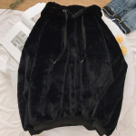 S&uuml;gistalvemantlid Mugav magus kapuutsiga naiste lahtised vabaaja soojad kapuutsid Naiste fliisist flanellist pullover, naiste kampsun M must