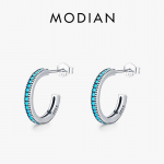 Modian 925 Sterling h&otilde;bedane &uuml;mmargune vintage elegantne naturaalne t&uuml;rkiissinine naiste k&otilde;rvar&otilde;ngad naistele peened ehted h&otilde;be