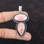 Rhodochrosiidi Ripats 925 Sterling H&otilde;bedast Ripats Kivist Ehted Vintage Ripats K&auml;sit&ouml;&ouml;na Valmistatud Elegantne Ripats Kingitus S&otilde;brale Disainer Ehted