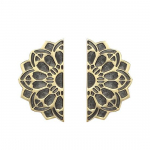 Mandala Style 15,24 cm messingist uksek&auml;epideme paar, peaukse ukselingid, standardsed antiiksed uksek&auml;epidemed, 2 tk.