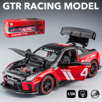 1/22 Scale GTR Racing Diecast automudeli m&auml;nguasi, tagasit&otilde;mmatav m&auml;nguasi koos heli ja valgusega lastele V&auml;ikelapse poistele T&uuml;drukutele Kingikogu 1/22-19.8x8.5x6cm punane