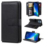 Magnetic Flip Wallet 10 kaardipesa hoidjaga nahk&uuml;mbris iPhone 15 14 Plus 13 12 11 Pro Max XSMax jaoks Samsung S24 S23 S22 S21 Ultra Plus A15 A14 A54 jaoks iPhone 6/6S must