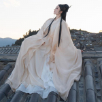 Hiina Wei ja Jini d&uuml;nastia stiilis Hanfu elegantne haldja&uuml;likond L beež