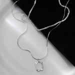 ANENJERY ruudukujuline kahekihiline laavapildiraamiga virnastatud kaelakee naistele &Otilde;rn rangluukett kihlusehted kingitused