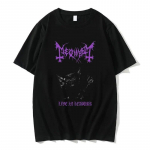 Vintage Mayhem Band Live In Leapurr Graafiline T-s&auml;rk Rock Cat Print T-s&auml;rk Unisex Naistele Suured gooti T-s&auml;rgid Unisex lahtised s&auml;rgid L