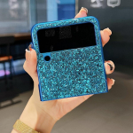 Luksuslik Bling Glitter telefoni&uuml;mbris Samsung Galaxy Z Flip 3 4 Flip 5 5G Flip3 Flip4 Flip5 pehme silikoonkaanega p&otilde;rutuskindlad telefoni kaitse&uuml;mbrised For Samsung Galaxy Flip 3 sinine