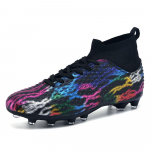 Meeste jalgpallisaapad Pikkade naastudega K&otilde;rge pahkluuga Jalgpallijalatsid FG V&auml;listingimustes Muru Klambreid Jalgpallisaapad Treening Sport Jalgpallijalatsid 33 must