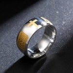8 mm kaldpinnaga Letter Ring Piibel Jeesuse roostevabast terasest isikup&auml;rastatud moodne meeste s&otilde;rmus 6