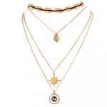 2024 Bohemia Shell Star Eye mitmekihiline ripatskett kaelakee ehted peokink kuld