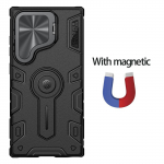 NILLKIN Samsung Galaxy S24 Ultra telefoni&uuml;mbrisele CamShield Armor Prop Magnetkaamera kaitse tagakaas No Magnetic Black