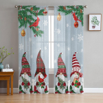 J&otilde;uluakna kardin Lumehelbe p&auml;kapikk Robin T&uuml;ll kardin Sheer Valances Kardinad elutuppa kodukaunistuse kardinapaneel 135W x 114H(cm)