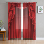 Punane kardin Lavakunsti t&uuml;llkardinad elutuppa Kodukaunistuse Akende kardinad K&ouml;&ouml;k Sheer Voile kardin 135W x 183H(cm)