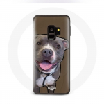 &Uuml;mbris Samsung Galaxy S9 Pitbull Dog jaoks valge hall