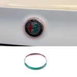 Real Carbon Fiber For Alfa Romeo Giulia Stelvio  Car rear Logo Circle Cover Trim Sticker Car Exterior Accessories Style 3 gray