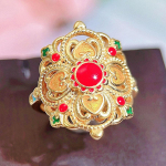 CMM Vintage Red Drip Oil kollase kullav&auml;rvi reguleeritav kokteilipeo s&otilde;rmus naistele ehted kuld