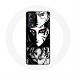 Coque pour Vivo Y72 Sangoku Naruto Luffy one piece Dragon Ball Z fond noir et blanc anime manga - Maniacase